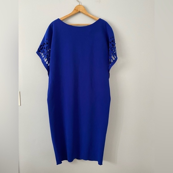 Rene Ruiz Collection Size 8 Blue Cut Out Wing Sleeve Knee Length Cocktail Dress - Picture 2 of 12
